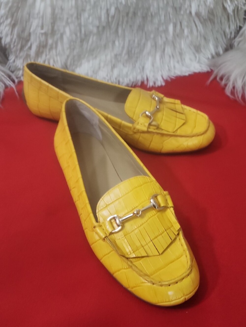 Talbots Yellow Fringe Bit Loafers